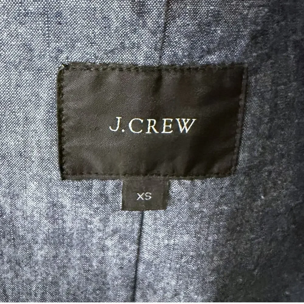 J.Crew Blazer Mens XS Japanese Chambray Blue Unstructured 100% Cotton Preppy